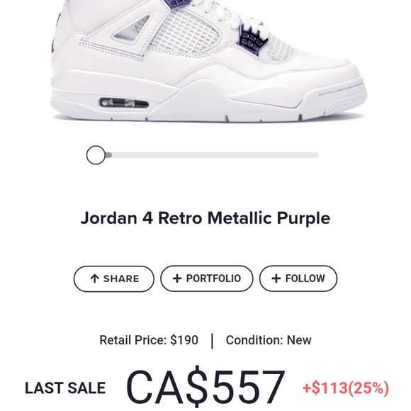 Jordan 4 Retro Metallic Purple - Picture 6 of 6